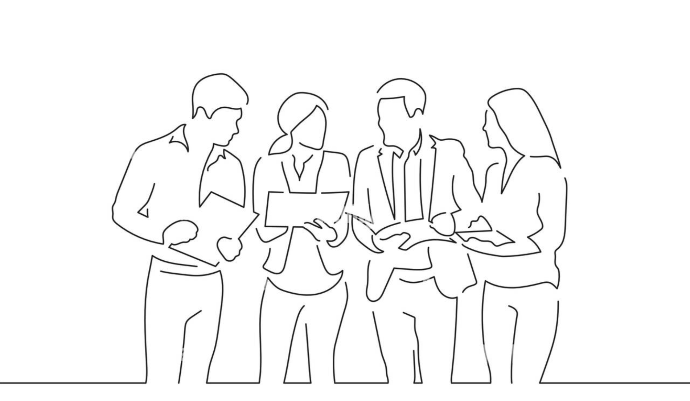 Illustration d’une équipe de dirigeants de PME collaborant autour d’un projet lié à l’intelligence artificielle